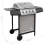 Barbacoa de gas con 4 fogones negro y plateado de , Barbacoas - Ref: Foro24-3053624, Precio: 217,00 €, Descuento: %