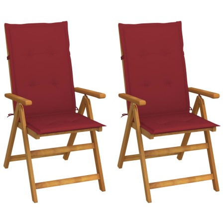 Sillas de jardín reclinables 2 uds madera maciza acacia cojines by , Garden chairs - Ref: Foro24-3064068, Price: 172,69 €, Di...