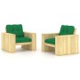 Sillas de jardín cojines 2 uds verde madera de pino impregnada von , Gartenstühle - Ref: Foro24-3065794, Preis: 395,03 €, Rab...