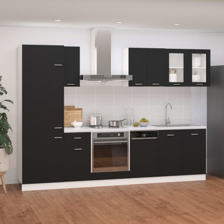 Juego de muebles de cocina 8 piezas madera de ingeniería negro von , Küchenschränke - Ref: Foro24-3067640, Preis: 513,02 €, R...