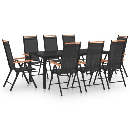 Juego de comedor de jardín 9 piezas aluminio negro by , Garden sets - Ref: Foro24-3070627, Price: 820,84 €, Discount: %