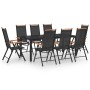 Juego de comedor de jardín 9 piezas aluminio negro by , Garden sets - Ref: Foro24-3070627, Price: 820,84 €, Discount: %