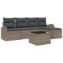 Conjunto de sofá de jardín con cojín 6 pcs Gris Poliratán