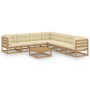 Gartenmöbel-Set 8-teilig honigbraune Kissen aus Kiefernholz von vidaXL, Gartensets - Ref: Foro24-3076882, Preis: 785,24 €, Ra...