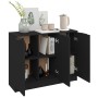 Aparador de madera contrachapada negro 90,5x30x70 cm de , Aparadores - Ref: Foro24-811188, Precio: 80,42 €, Descuento: %