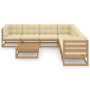 Gartenmöbel-Set 8-teilig honigbraune Kissen aus Kiefernholz von vidaXL, Gartensets - Ref: Foro24-3076882, Preis: 785,24 €, Ra...