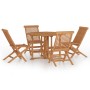 Set de comedor de jardín plegable 5 pzas madera maciza de teca by , Garden sets - Ref: Foro24-3096573, Price: 490,03 €, Disco...