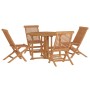 Set de comedor de jardín plegable 5 pzas madera maciza de teca