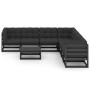Set de muebles de jardín 8 pzas con cojines madera pino negro de vidaXL, Conjuntos de jardín - Ref: Foro24-3076883, Precio: 8...