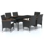 Juego de comedor de jardín 7 piezas con cojines negro von , Gartensets - Ref: Foro24-3099333, Preis: 548,53 €, Rabatt: %