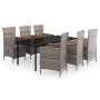 Juego de comedor de jardín 7 piezas con cojines gris von , Gartensets - Ref: Foro24-3099435, Preis: 1,00 €, Rabatt: %