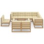 Gartenmöbel-Set 10 Stück honigbraune Kissen aus Kiefernholz von vidaXL, Gartensets - Ref: Foro24-3076862, Preis: 1,00 €, Raba...