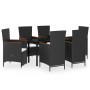 Juego de comedor de jardín 7 piezas con cojines negro von , Gartensets - Ref: Foro24-3099461, Preis: 908,61 €, Rabatt: %
