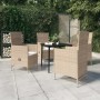 Juego de comedor de jardín 5 piezas con cojines beige von , Gartensets - Ref: Foro24-3099456, Preis: 562,09 €, Rabatt: %