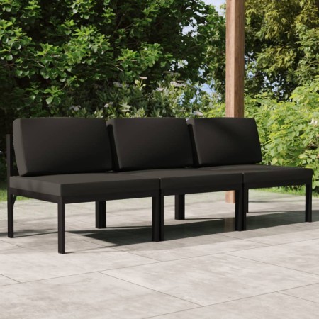 Sofá de jardín de 3 plazas con cojines aluminio gris antracita by , Garden sets - Ref: Foro24-3107783, Price: 528,82 €, Disco...