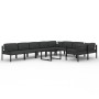 Set muebles de jardín 10 pzas y cojines aluminio gris antracita by , Garden sets - Ref: Foro24-3107824, Price: 1,00 €, Discou...