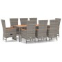 Set comedor jardín 9 pzas y cojines ratán sintético gris von , Gartensets - Ref: Foro24-3157554, Preis: 1,00 €, Rabatt: -5%%