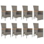 Set comedor jardín 9 pzas y cojines ratán sintético gris von , Gartensets - Ref: Foro24-3157554, Preis: 1,00 €, Rabatt: -5%%