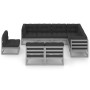 9-piece garden furniture set with gray pine wood cushions by vidaXL, Garden sets - Ref: Foro24-3076836, Price: 898,28 €, Disc...