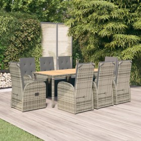Set comedor jardín 9 pzas y cojines ratán sintético gris von , Gartensets - Ref: Foro24-3157596, Preis: 1,00 €, Rabatt: %