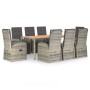 Set comedor jardín 9 pzas y cojines ratán sintético gris by , Garden sets - Ref: Foro24-3157596, Price: 1,00 €, Discount: %