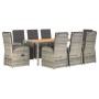 Set comedor jardín 9 pzas y cojines ratán sintético gris by , Garden sets - Ref: Foro24-3157596, Price: 1,00 €, Discount: %