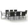 Set de comedor de jardín 9 pzas y cojines ratán sintético negro von , Gartensets - Ref: Foro24-3185136, Preis: 693,03 €, Raba...