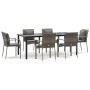 Set comedor jardín 7 pzas y cojines ratán sintético negro gris von , Gartensets - Ref: Foro24-3185117, Preis: 565,64 €, Rabat...