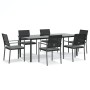 Juego comedor jardín 7 piezas y cojines ratán sintético y acero de , Conjuntos de jardín - Ref: Foro24-3187029, Precio: 454,8...