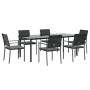 Juego comedor jardín 7 piezas y cojines ratán sintético y acero de , Conjuntos de jardín - Ref: Foro24-3187029, Precio: 454,8...