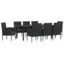Juego de comedor de jardín 9 pzas ratán sintético y acero negro by , Garden sets - Ref: Foro24-3203351, Price: 694,62 €, Disc...