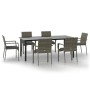 Set comedor jardín 7 pzas y cojines ratán sintético negro gris von , Gartensets - Ref: Foro24-3185141, Preis: 554,62 €, Rabat...
