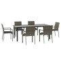 Set comedor jardín 7 pzas y cojines ratán sintético negro gris von , Gartensets - Ref: Foro24-3185141, Preis: 554,62 €, Rabat...