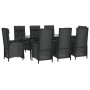 Set de comedor de jardín 9 pzas y cojines ratán sintético negro von , Gartensets - Ref: Foro24-3185176, Preis: 1,00 €, Rabatt: %