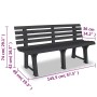 Banco de jardín plástico gris antracita 145,5 cm by , garden benches - Ref: Foro24-43585, Price: 91,86 €, Discount: %