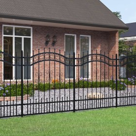 Valla de jardín con punta de lanza acero recubierto negro 165cm by , fence panels - Ref: Foro24-151086, Price: 217,50 €, Disc...
