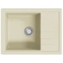 Fregadero de cocina con rebosadero ovalado granito beige de , Fregaderos - Ref: Foro24-147103, Precio: 133,37 €