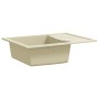 Fregadero de cocina con rebosadero ovalado granito beige de , Fregaderos - Ref: Foro24-147103, Precio: 133,37 €