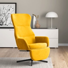 Sillón de relax con reposapiés terciopelo amarillo mostaza by , Armchairs - Ref: Foro24-3097502, Price: 133,77 €, Discount: %