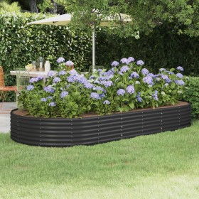Jardinera arriate acero recubierto polvo antracita 296x140x36cm by , Pots and planters - Ref: Foro24-319031, Price: 54,10 €, ...