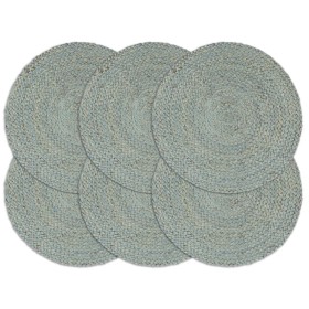 Mantel individual 6 uds liso redondo yute verde oliva 38 cm de , Manteles individuales - Ref: Foro24-133841, Precio: 34,10 €,...