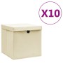 Cajas de almacenaje con tapas 10 uds crema 28x28x28 cm von , Aufbewahrungskörbe - Ref: Foro24-325218, Preis: 61,27 €, Rabatt:...