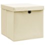 Cajas de almacenaje con tapas 10 uds crema 28x28x28 cm von , Aufbewahrungskörbe - Ref: Foro24-325218, Preis: 61,27 €, Rabatt:...