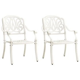 Sillas de jardín 2 unidades aluminio fundido blanco de , Sillas de jardín - Ref: Foro24-315569, Precio: 342,13 €