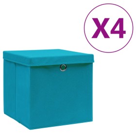 Cajas de almacenaje con tapas 4 uds azul bebé 28x28x28 cm von , Aufbewahrungskörbe - Ref: Foro24-325232, Preis: 28,94 €, Raba...