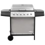 Barbacoa de gas con 6 fogones negro y plateado by , Barbecues - Ref: Foro24-3053630, Price: 255,13 €, Discount: %
