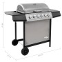 Barbacoa de gas con 6 fogones negro y plateado by , Barbecues - Ref: Foro24-3053630, Price: 255,13 €, Discount: %