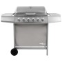 Barbacoa de gas con 6 fogones plateada de , Barbacoas - Ref: Foro24-3053632, Precio: 301,16 €, Descuento: %