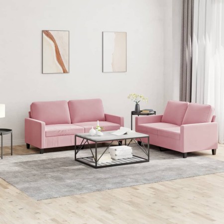 Juego de sofás con cojines 2 piezas terciopelo rosa von , Sofas - Ref: Foro24-3201499, Preis: 470,53 €, Rabatt: %