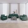 Juego de sofás con cojines 3 piezas terciopelo verde oscuro by , Sofas - Ref: Foro24-3201478, Price: 665,12 €, Discount: %